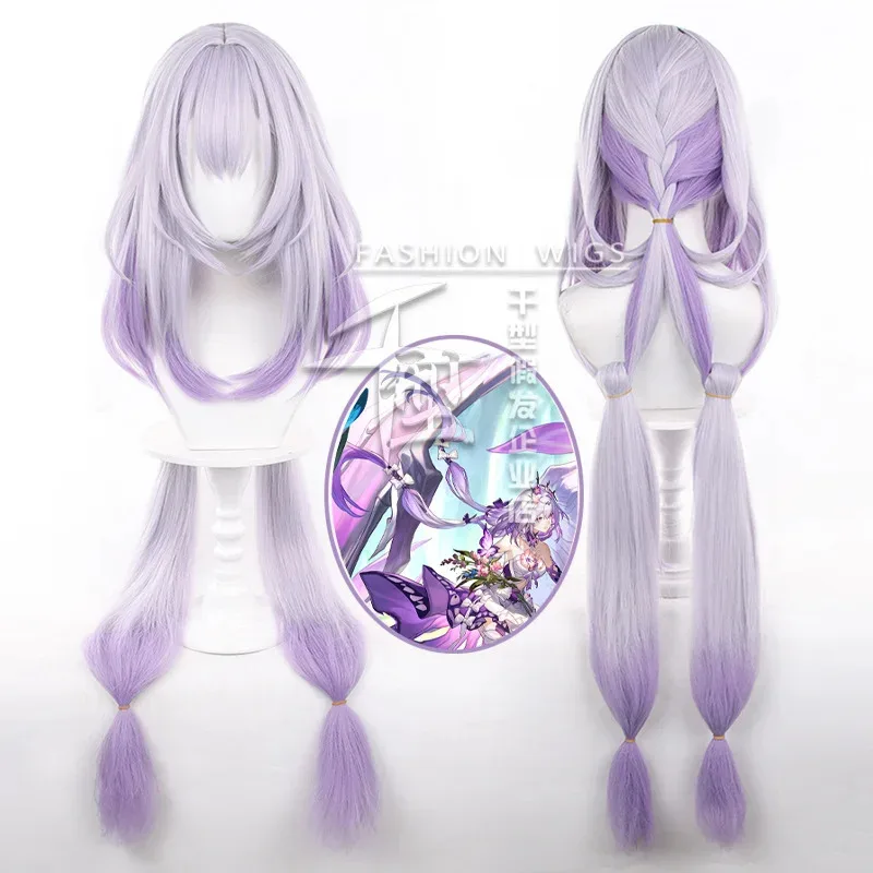 2025 11 Spiel Honkai: Star Rail Castorice Castor Cosplay Haar Lange 100 cm Abstufung Lila Rollenspiel Perücke Für Hallo