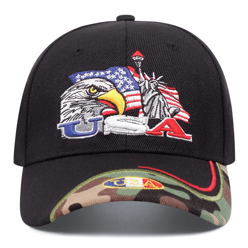 Alphabet Eagle embroidered baseball cap for men and women Sun shade camouflage duck tongue suitable for outdoor sports fishing s