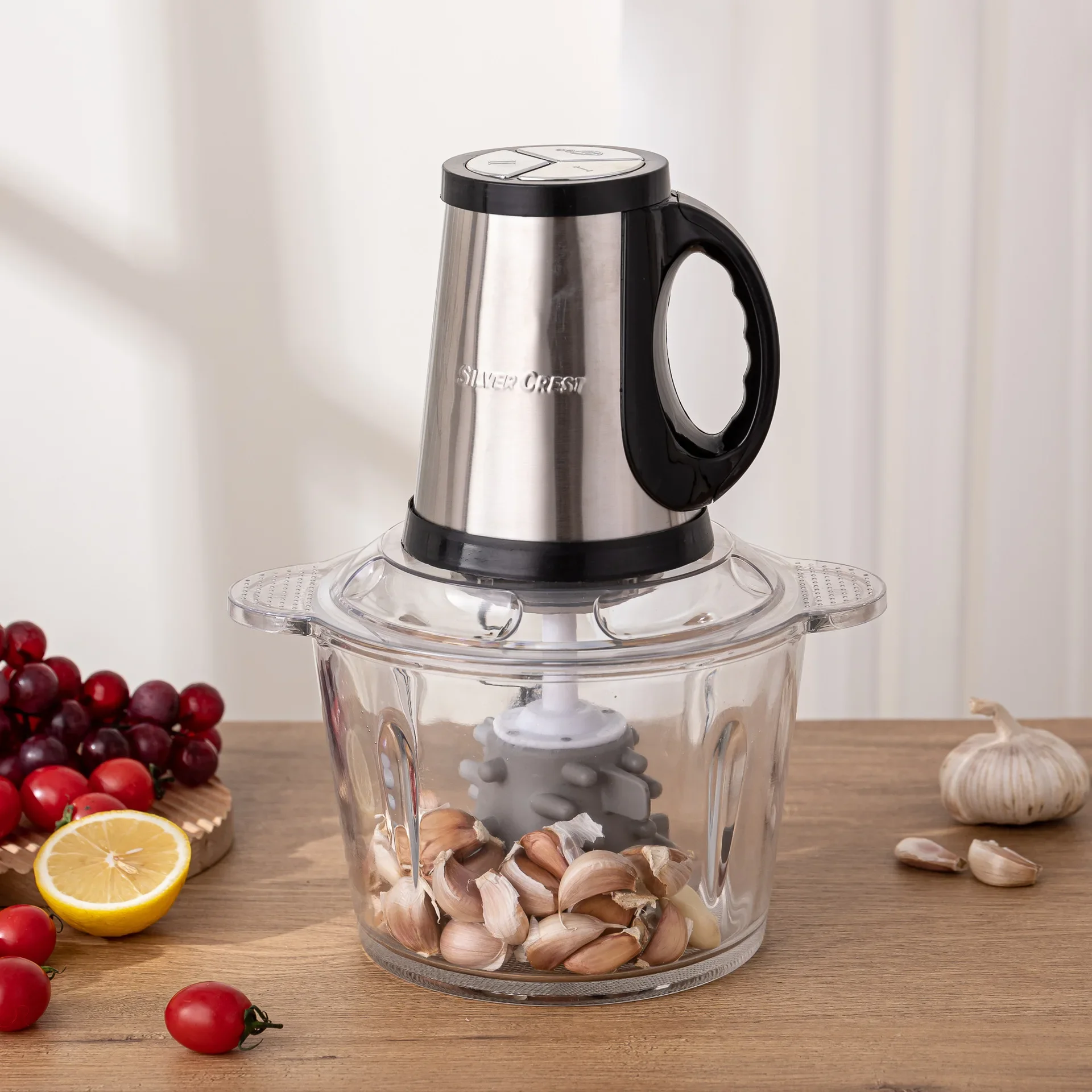 Customizable 6-in-1 Multifunctional Meat Grinder 3.5L Glass Bowl 6-Blade Gold Edition Stainless Steel Electric