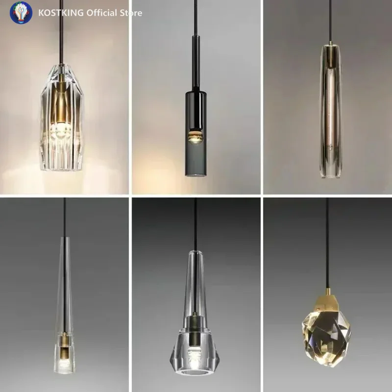 

Crystal Pendant Light Bedroom Bathroom Restaurant Hanging Lamp Modern Led Glass Ceiling Chandeliers Decoration Home Indoor Hotel