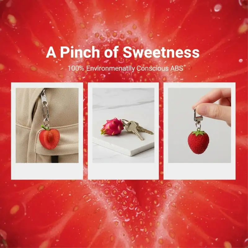 Cute Fruit Bag Pendant Cute Sweet Keychain Realistic Fruit Keychain Sweet Half Cut Fruit Keychain For Luggage Gift For Teen