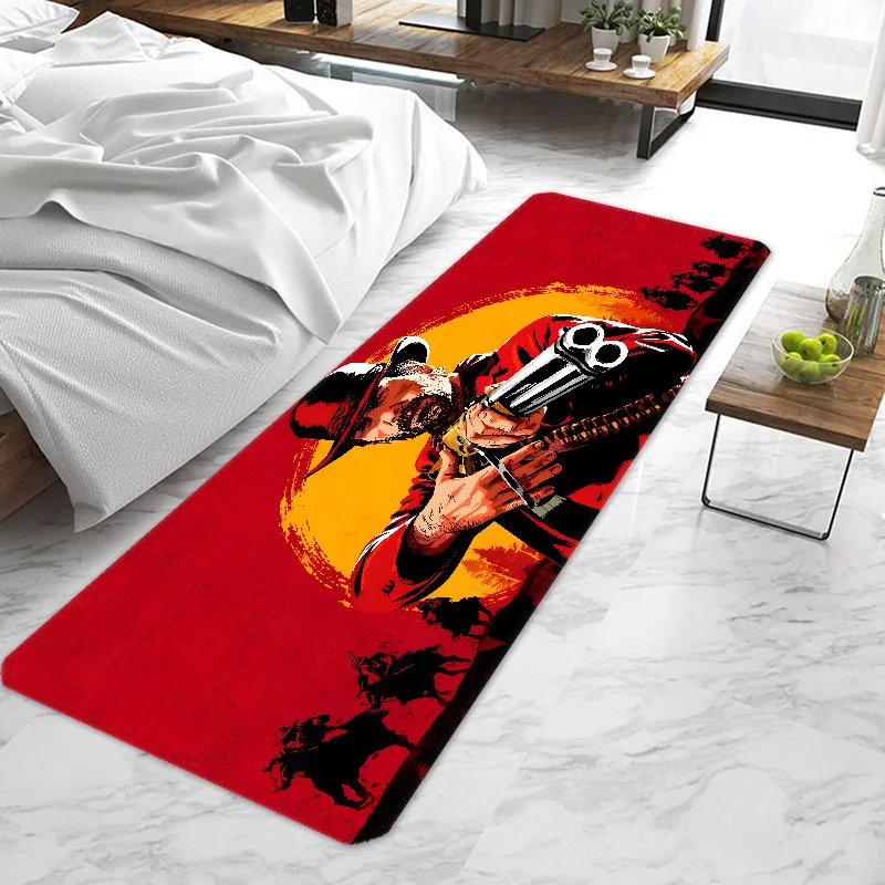 Red Dead Redemption 2 Game Door Mat Entrance Non-slip Washable Kitchen Carpet Living Room Hallway Rugs Door Mats Bathroo