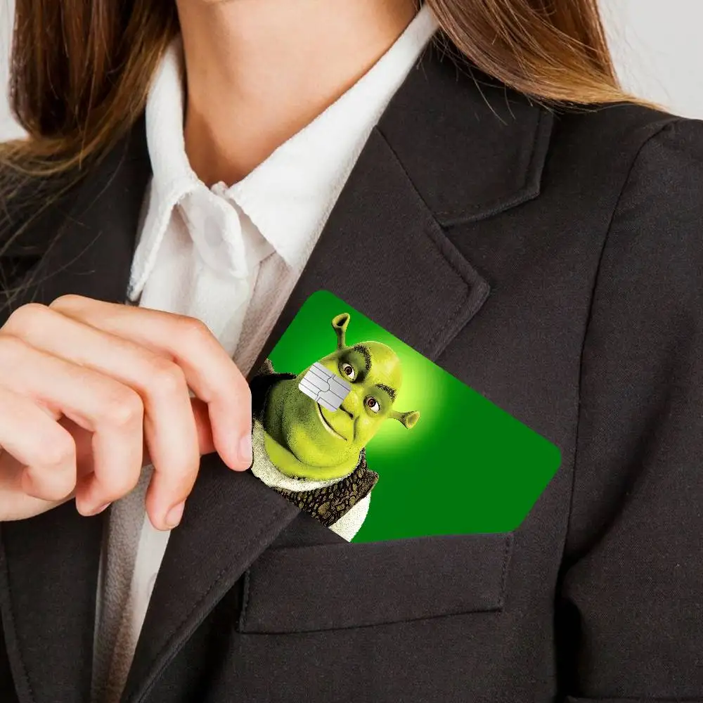 كارتون مضحك S-Shrek Anmie ملصق فيلم غطاء الجلد لبطاقة الائتمان بطاقة الخصم البنك الأمامية #1