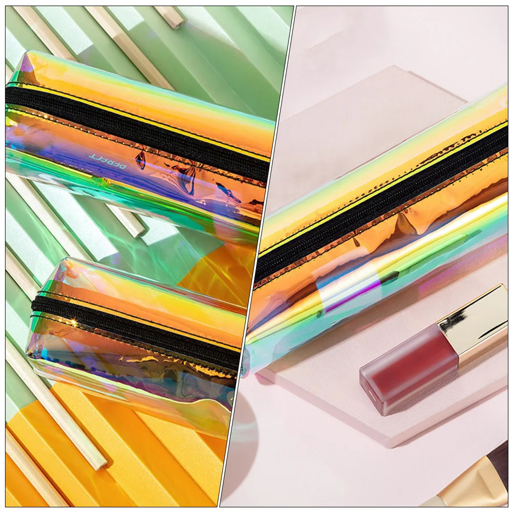 

2Pcs Waterproof Portable Bag PVC Pen Brush Storage Pouch Pencil Case Multi-Functional Stationery Organizer