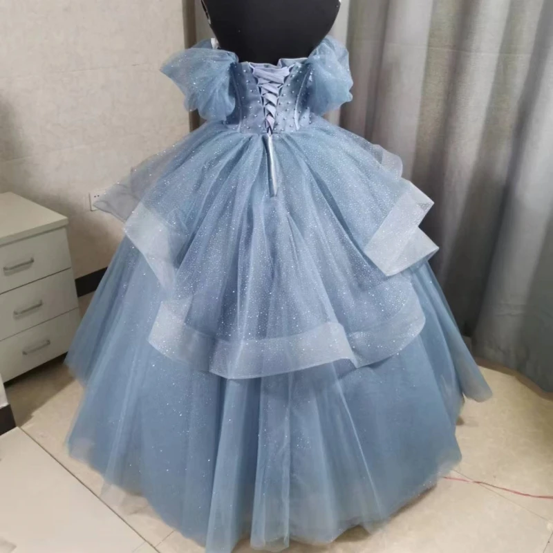 Luxury Shinny Ball Gown Custom color Off Shoulder Quinceanera Dress Sweet Party Vestidos 15 Anos Vintage Plus Size