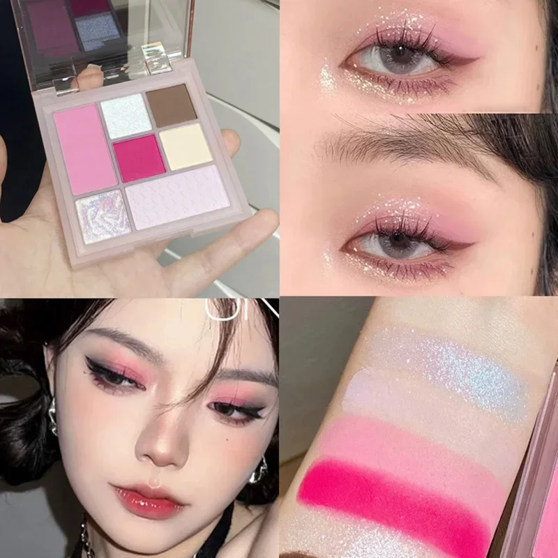 لوحة ظلال عيون مكونة من 7 ألوان، رمادي وبني محايد اللون الأرضي، ظلال عيون سموكي سوداء غير لامعة، لوحة مكياج عيون، مستحضرات تجميل