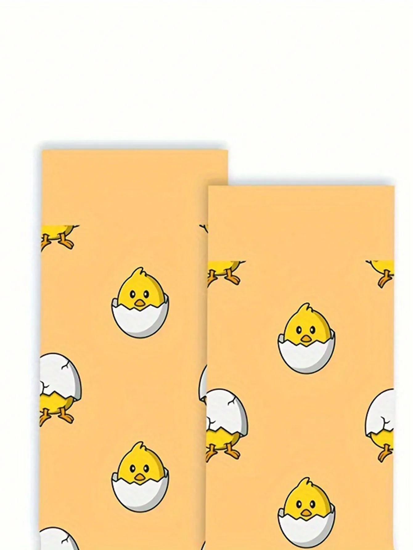 1 pair of yellow cartoon chick unisex mid-tube stockings comfortable breathable stockings