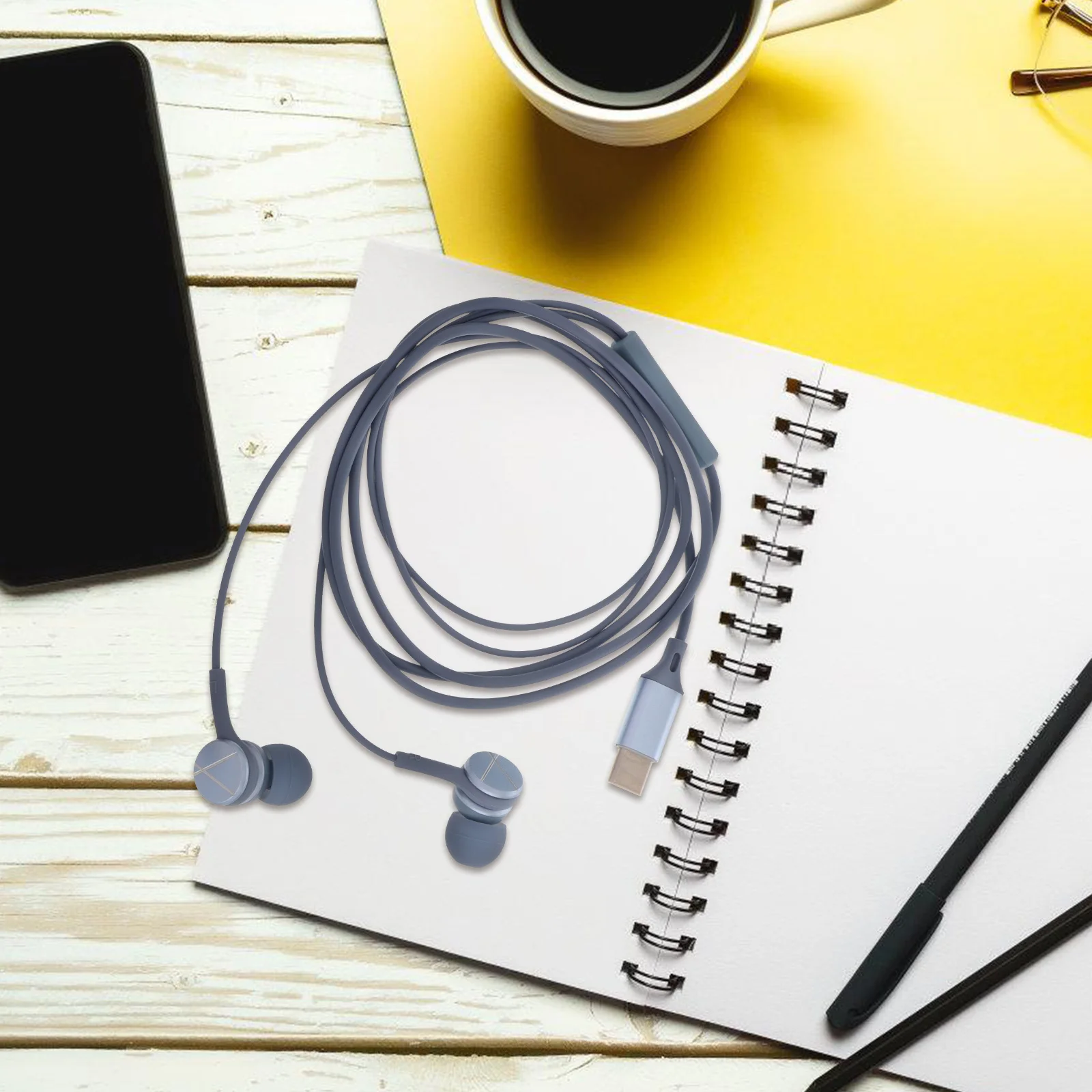 

Noise Cancelling Earbuds Type C Wired Headphones For Phone Music Gaming Travel Usb C Earphones With Mic Stereo Sound Portable