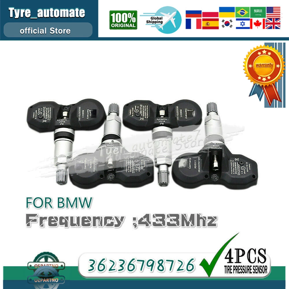 (4) 36236798726 TPMS Tire Pressure SENSORS FOR BMW 1 3 5 6 7 SERIES M3 M5 M6 X3 X5 X6 Z4