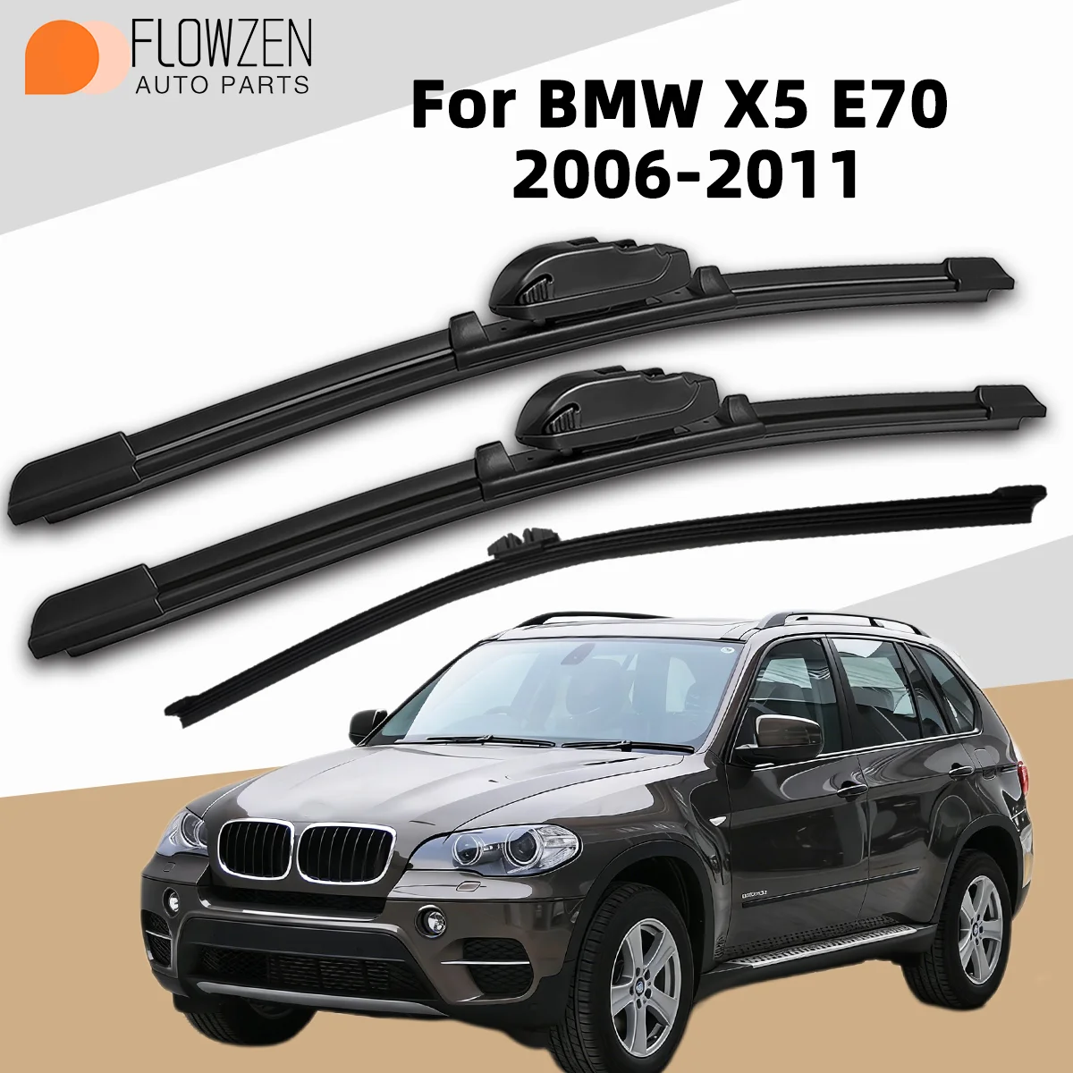 

Комплект задних и передних дворников FLOWZEN (1/3 шт.) для BMW X5 E70 2006-2011, аксессуары для автомобиля