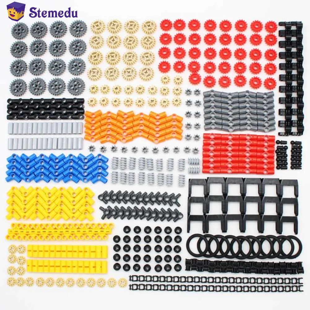 

579PCS MOC Bulk Technical Parts Pin Beam Liftarm Axles Connector Panel Gears Building Blocks Bricks Car Set Tracks Train