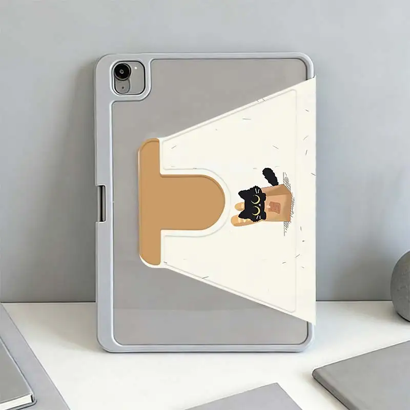 360°Rotatable Tri-Fold Stand Cover For iPad 10.2 7/8/9 4/5 10.9 10th IPad Mini6 8.3 Pro 10.5 Pro11 iPad A16 2025 11 Air11/13