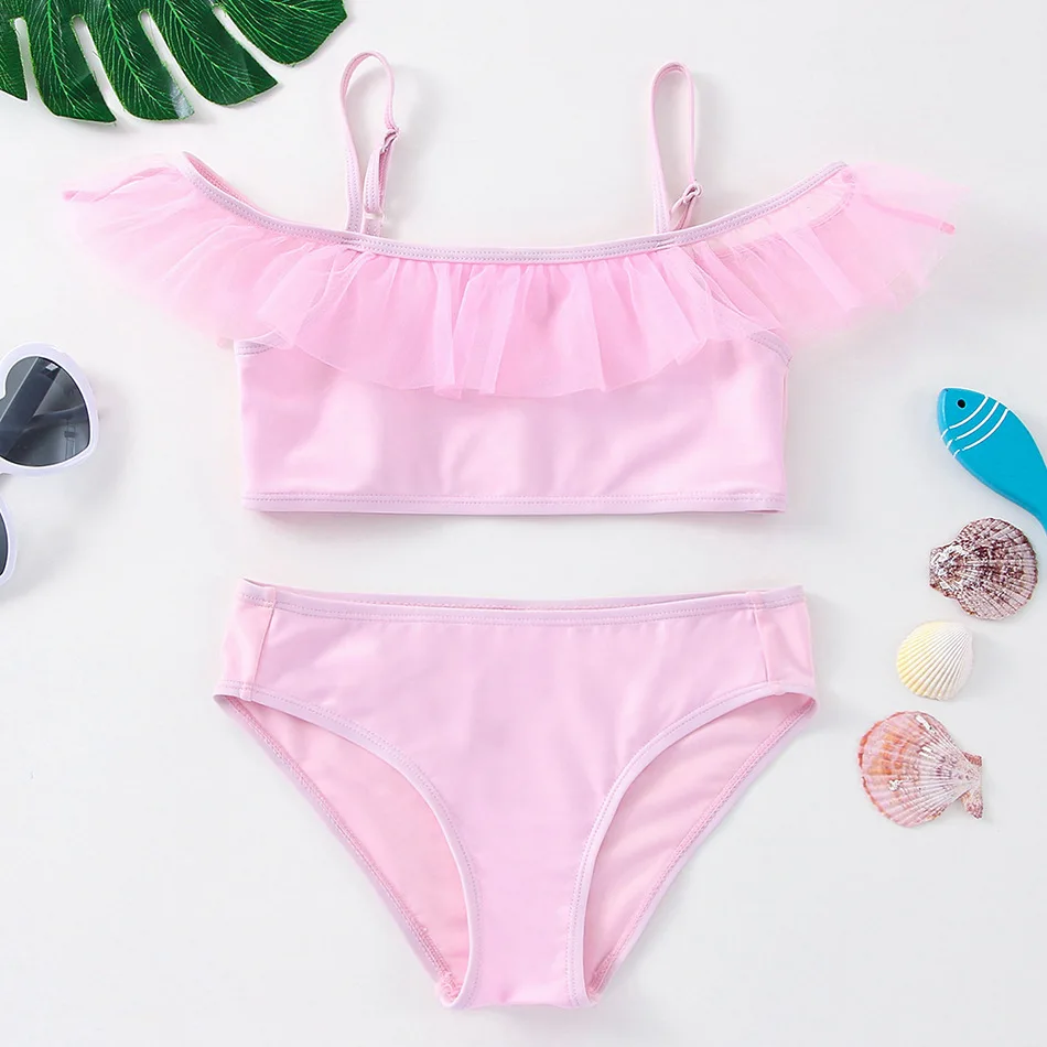 

Two Pieces Bathing Suit Swimwear 2-12Years Toddler Baby Girl Swimsuit Floral Rash Guard Bikini Set Sleeveless