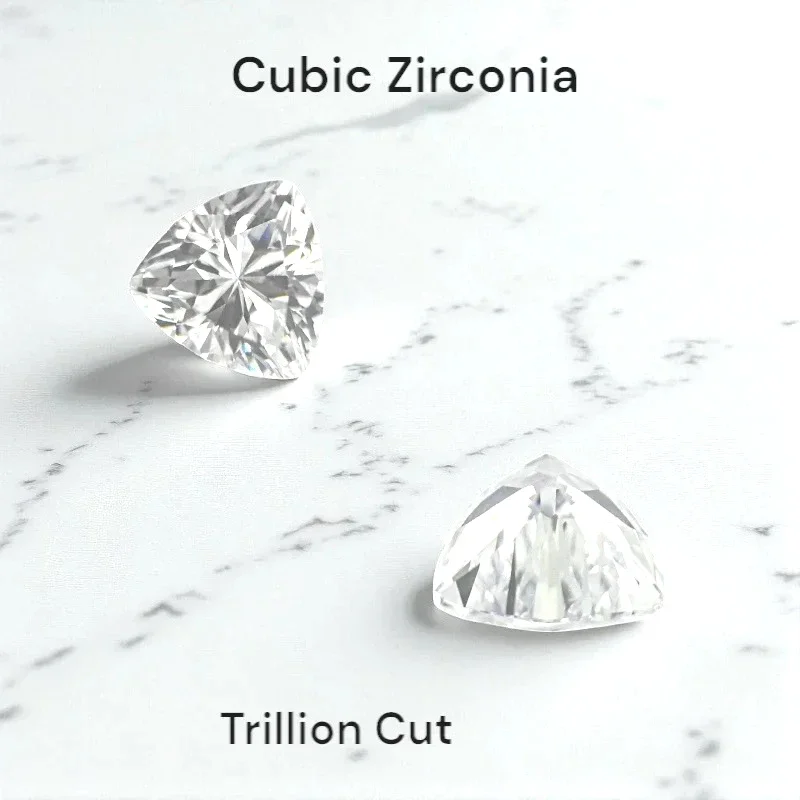 

Cubic Zirconia WhiteTrillion Cut Multiple Size Loose Gemstone For Earrings Pendant Jewelry Diy Making