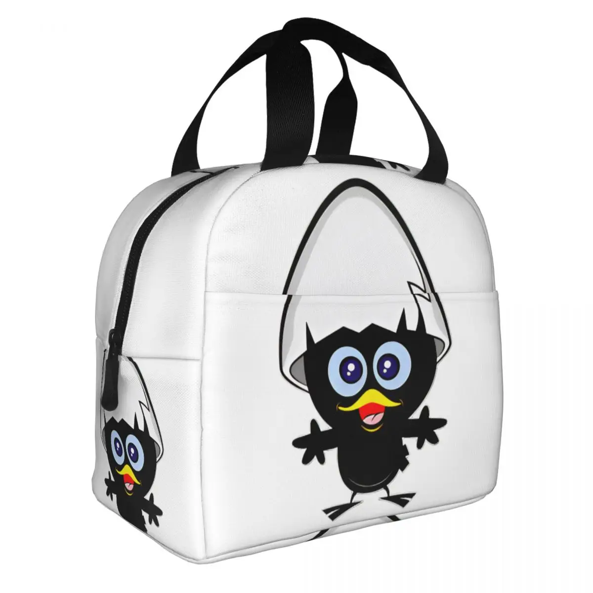 Calimero Black Chicken Cartoon Comic Insulated Lunch Bag for Women Waterproof Thermal Cooler Lunch Box office Work School