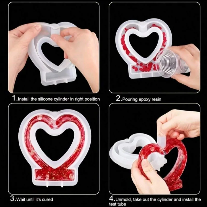 Love Flower Container, Test Tube Culture, Water Plant, Silicone Mold