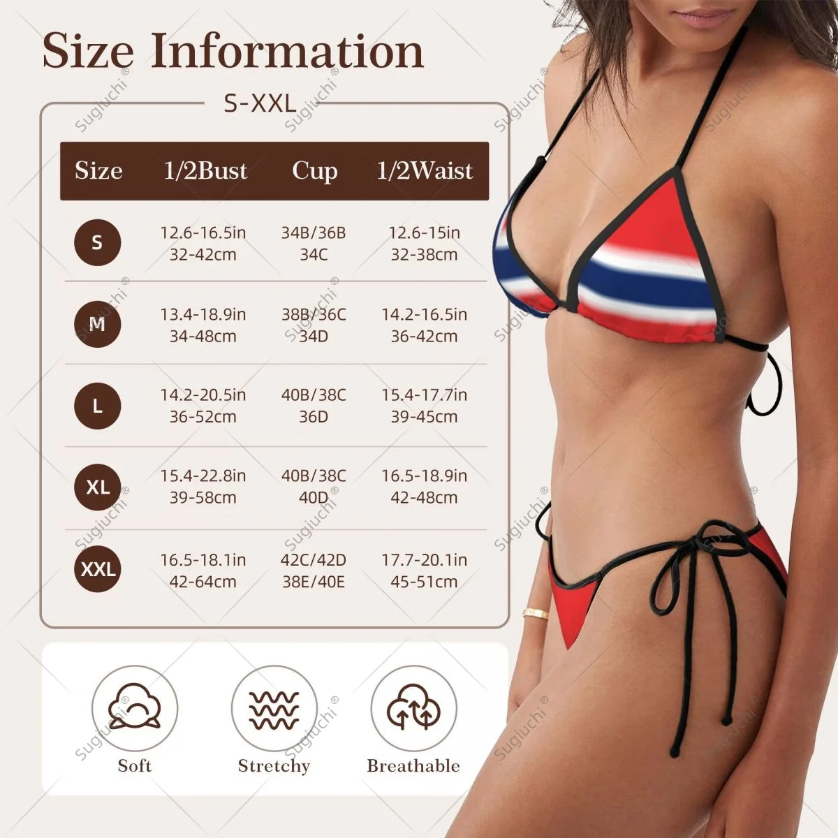 Vrouwen Meisjes Bikini Noorwegen Vlag Badpak Sets Driepunts Beachwear Zwemmen Baden Strandfeestpakken Sexy Mujer