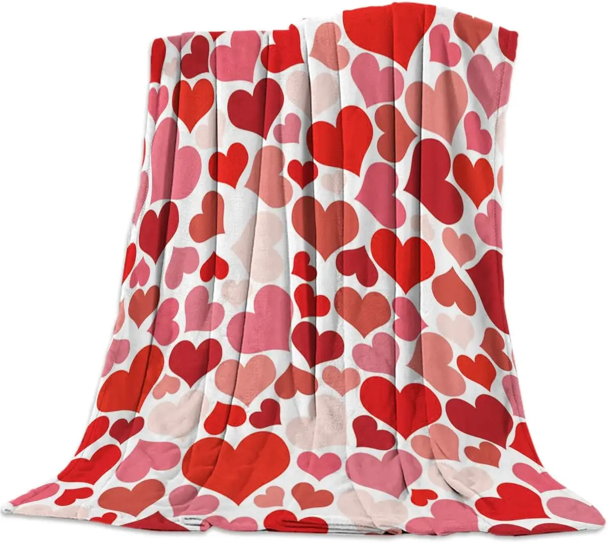 

Plush Fleece Blanket Soft, Warm, Comfortable, Bed Sofa Sofa Chair Travel Blanket Valentine's Day Romantic Heart Pattern