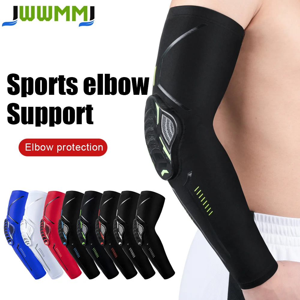1/2Pcs Sports Crashproof Elbow Support Pad Elbow Brace Arm Compression Sleeve for Running Cycling Basketball Football