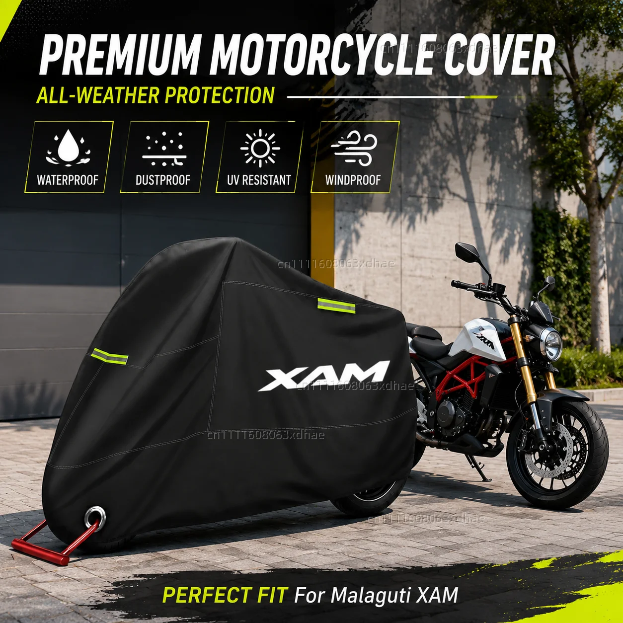 

All-Weather Motorcycle Cover Outdoor Protection Waterproof 190T Oxford Cloth For For Malaguti XAM 2023-2024