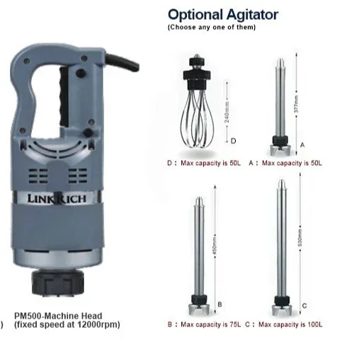 Heavy Manual Industrial Mini Hand Immersion Stick Blender Cuisine Machine Food Mixer