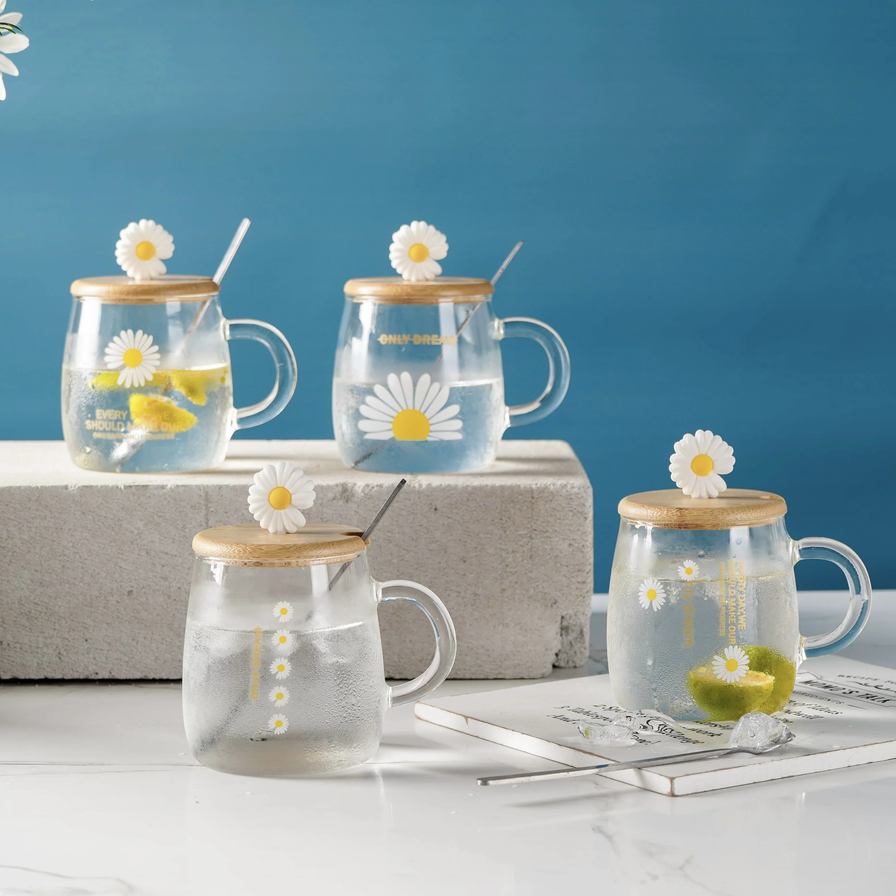 

# Manufacturer's Price 450ml Sunflower Water Cup, Coffee Milk Water Cup With Spoon, Sublimation With Lid #