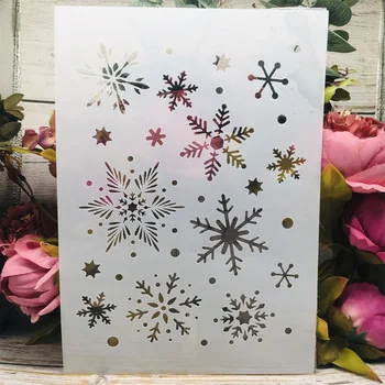 A4 29*21cm trama fiocco di neve stencil a strati fai da te pittura murale Scrapbook colorazione goffratura Album modello decorativo