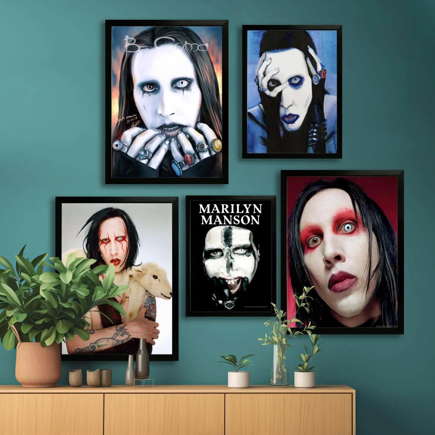 marilyn manson Canvas Art Poster and Wall Art, Picture Print, Modern Family Bedroom Decor, Posters,Decorative painting