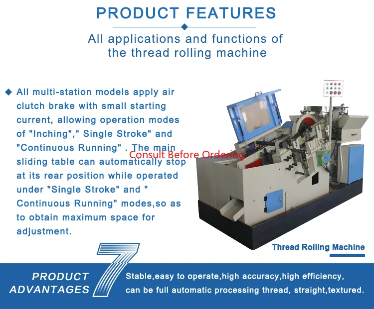 Macchina automatica per la produzione di dadi e bulloni Macchina per infilare i capezzoli Macchina per la produzione di filettatura leggera