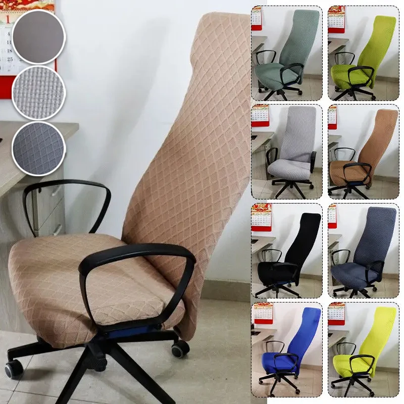 

Stretch Office Chair Cover with Headrest Cover Chair Covers with Durable Zippers for Home Kitchen Rotating Computer Chair 의자커버