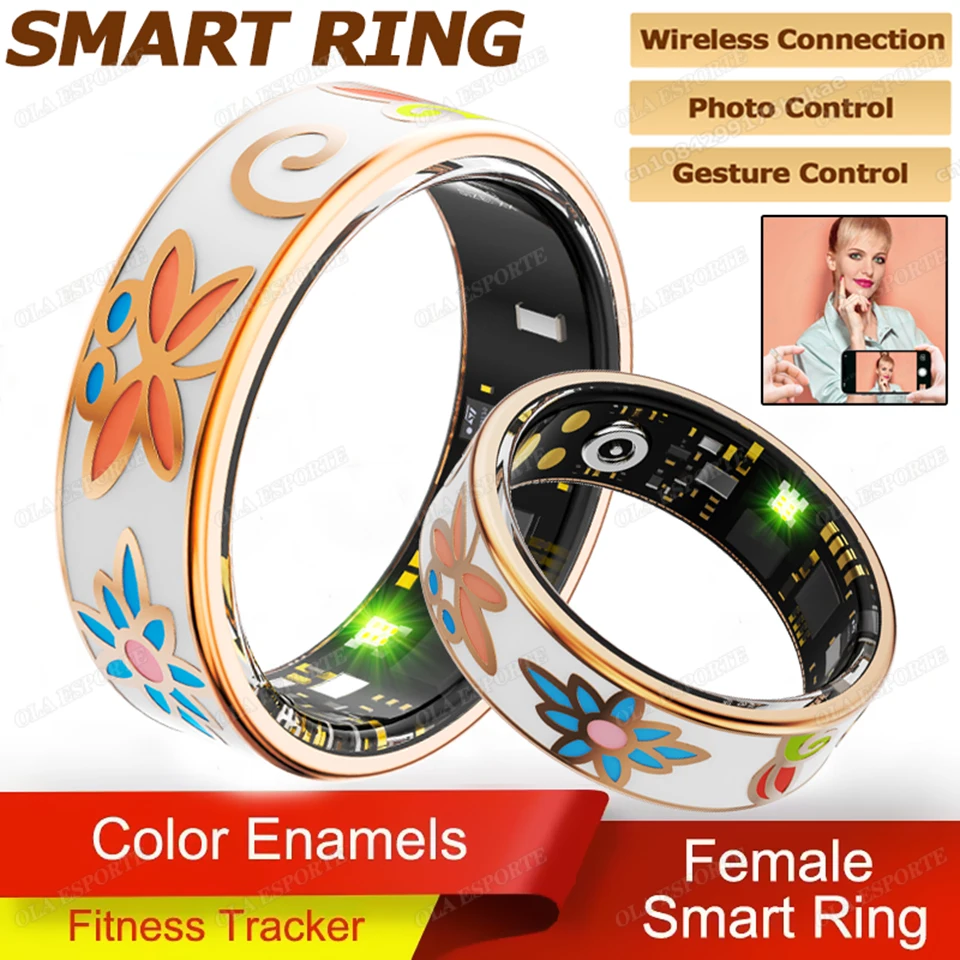 

2025 Новое умное кольцо с контролем жестов для мужчин и женщин, монитор сердечного ритма, кислорода в крови, стеринг, IP68 и 10 АТМ, водонепроницаемый мультиспортивный режим
