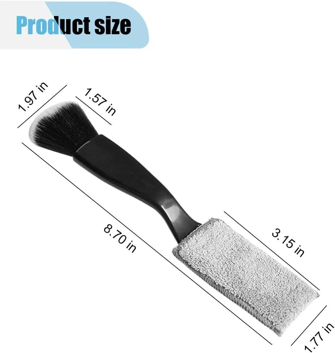 Sntorra Car Double Head Clean Brush, 2 in 1 Duster for Car Clean, Car Interior Dust Detailing Brush for Air Vents Dashboard Scre
