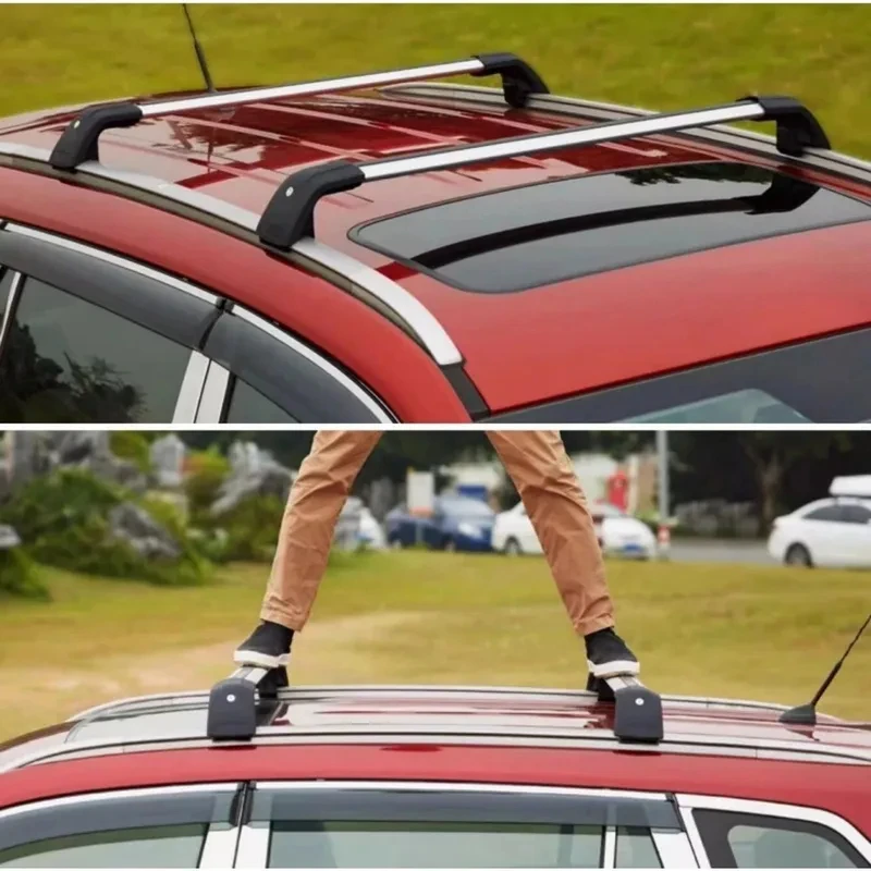 Auto Parts 4PCS Black Aluminium ABS Plastic Roof Rail Racks Cross Bars Luggage Carrier