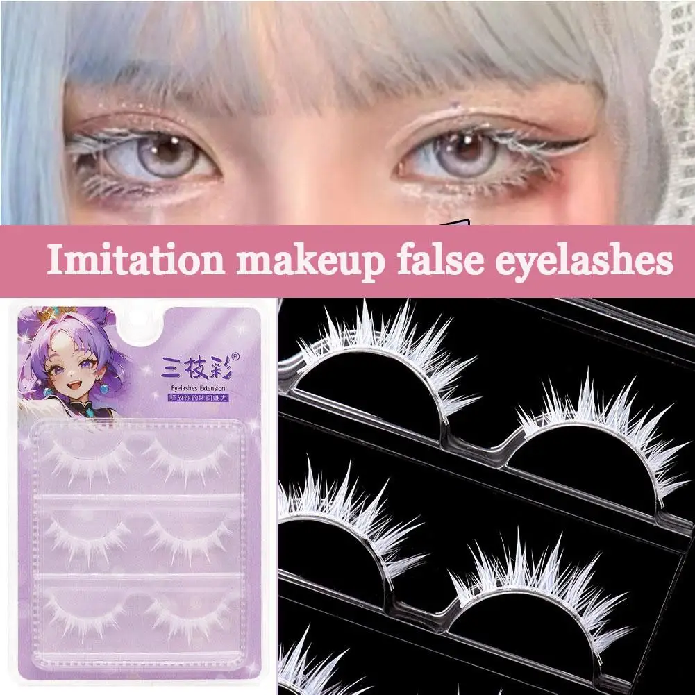 White False Eyelashes Cosplay Anime Characters Makeup Imitation One-Piece Eyelashes Extension Eyelash Makeup Tool