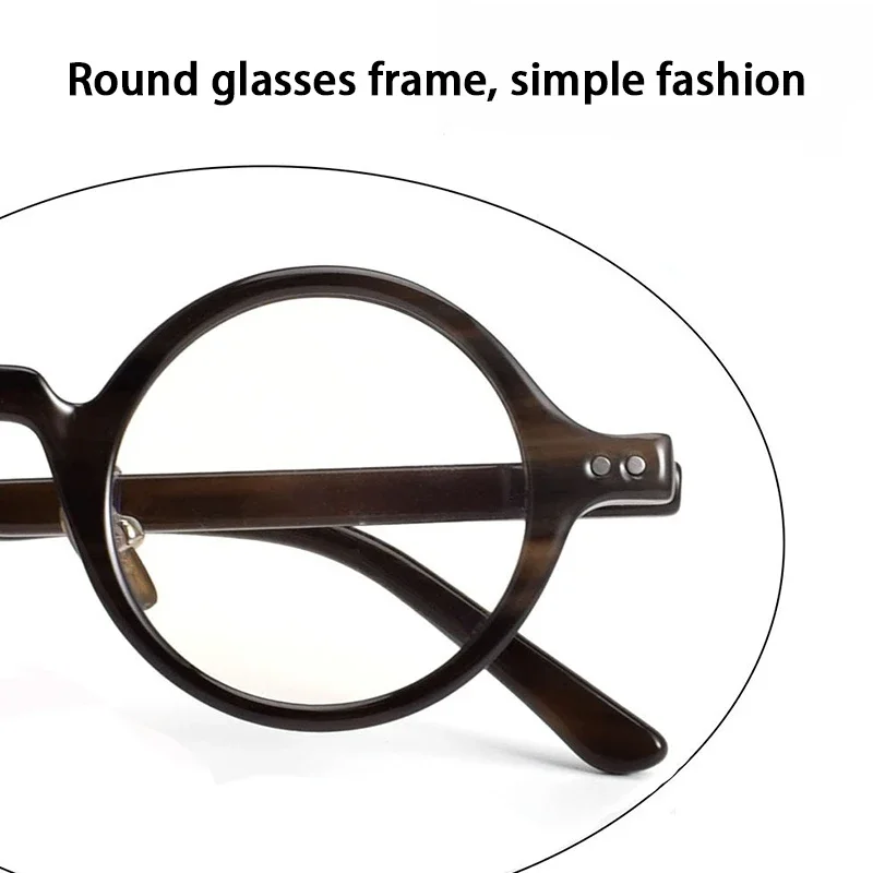 Top Quality Round Frame Buffalo Horn Glasses Frame Women Artsy Vintage Handmade Men Horn Glasses Can Be Customized Prescription