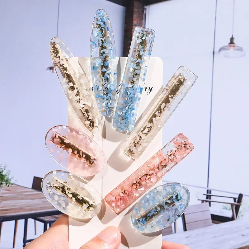 Sweet Cute Bangs Hairpin Acetate Side Clip Women Girls Candy Color Duckbill Clip Korean Fashion Barrettes Hair Style Accessories