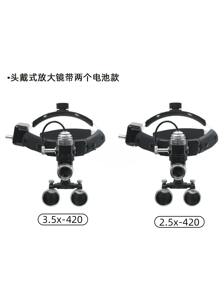 Head-mounted Magnifier Two Batteries Headlamp Oral Ear, Nose and Throat Five Senses Medical Examination