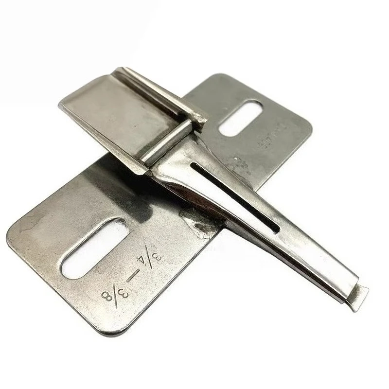 Industrial Belt Loop Attachment | Daewoo 409 Twin-Needle Tab Folder - Hemmed Edge Fabric Guide for Waistbands - view 5