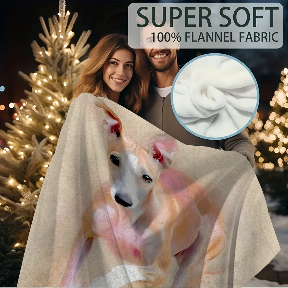 Dog Portrait Pet Blanket Throw Cozy Xmas Gifts Cute Canine Lover Home Decor Nap Blanket