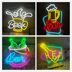 Beer Cheers Neon Sign Led Cocktail Sign for Beer Man Cave Bar Home Pub Party Club Restaurant Shop Sign Bar Lights Wall Decor