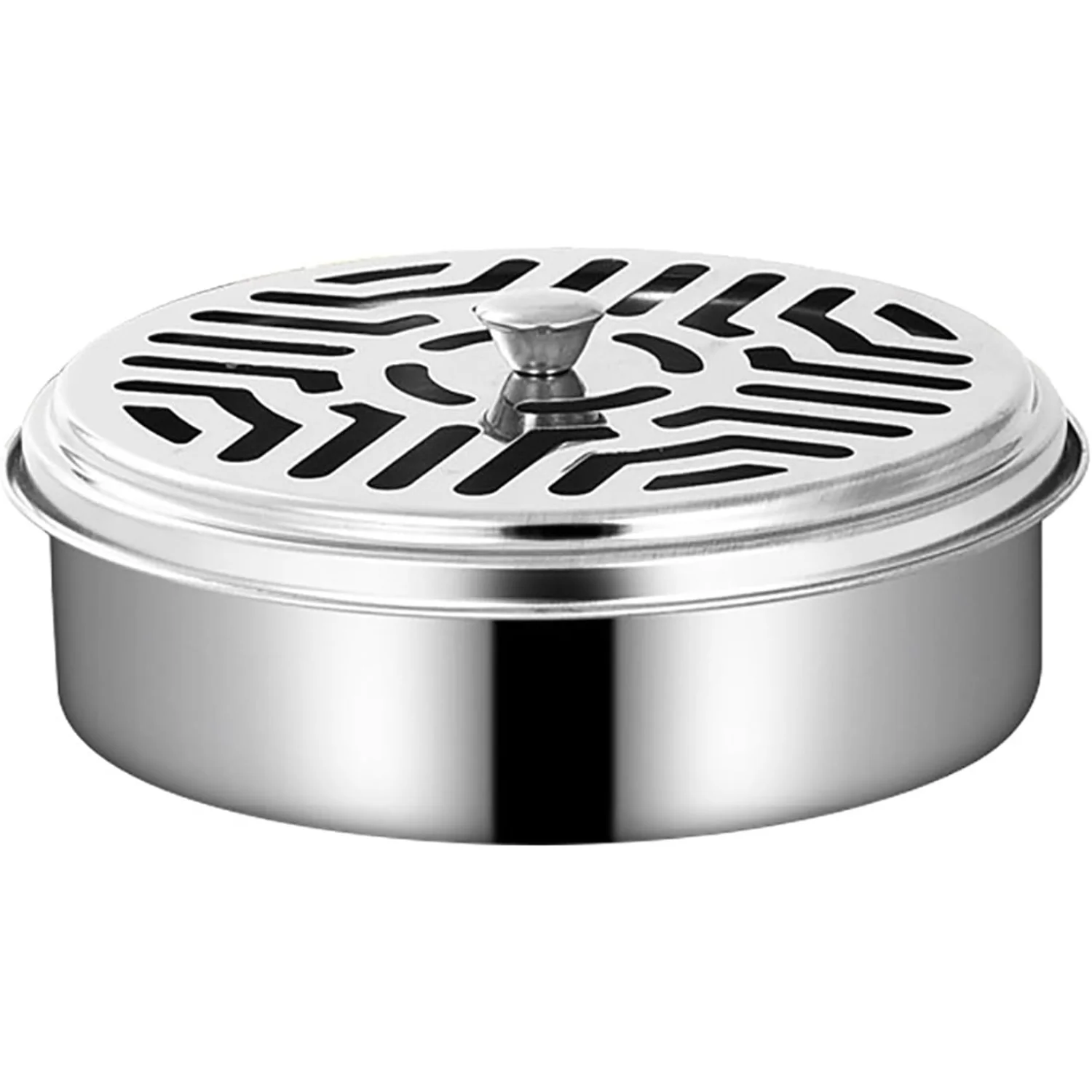 

Stainless Steel Coil Holder with Lid, Portable, Fire & Wind Resistant for Office