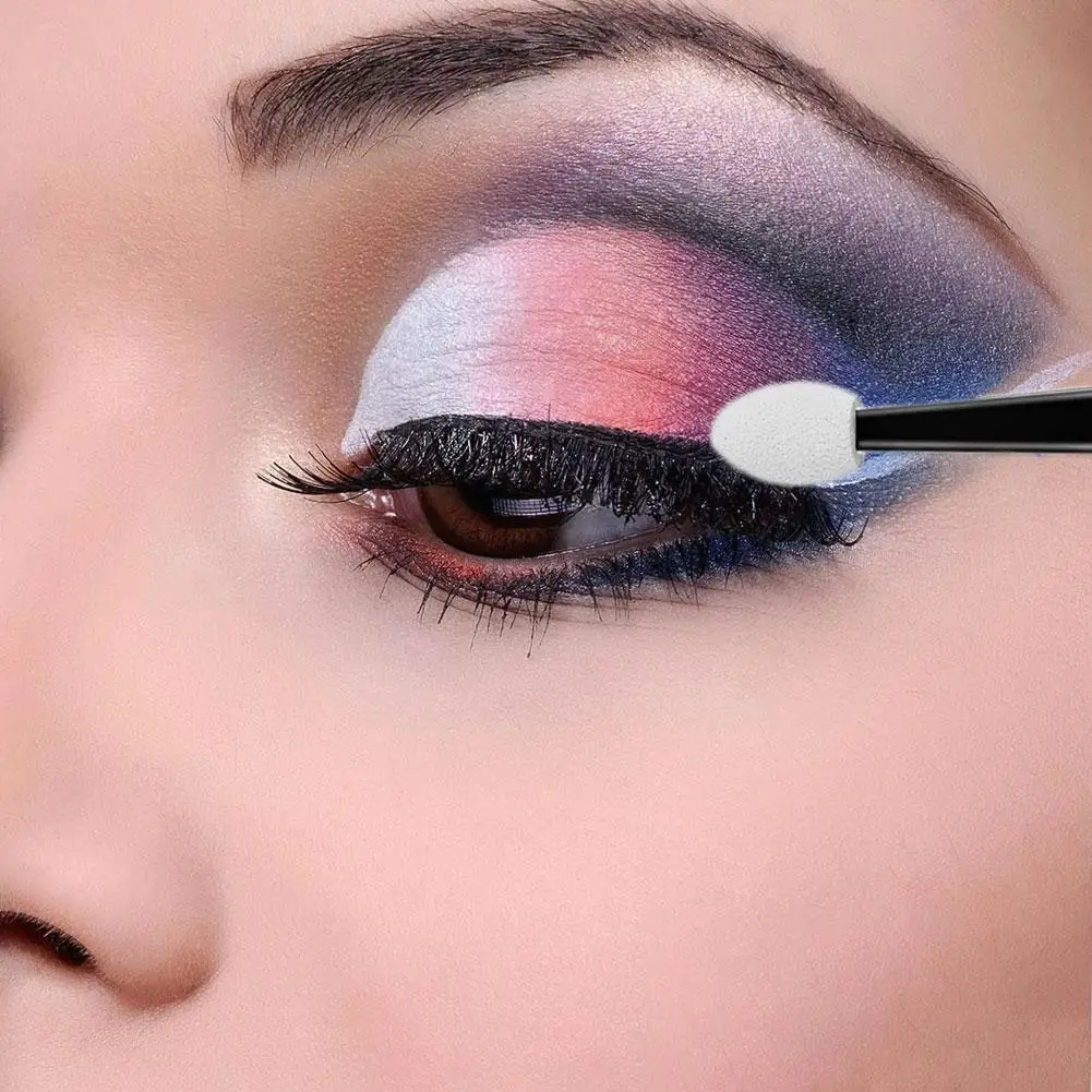 10/50 個シングルヘッドアイシャドウブラシスポンジヘッドコンシーラーブラシネイルアートアイライナースマッジブラシラテックススポンジメイクアップスティック