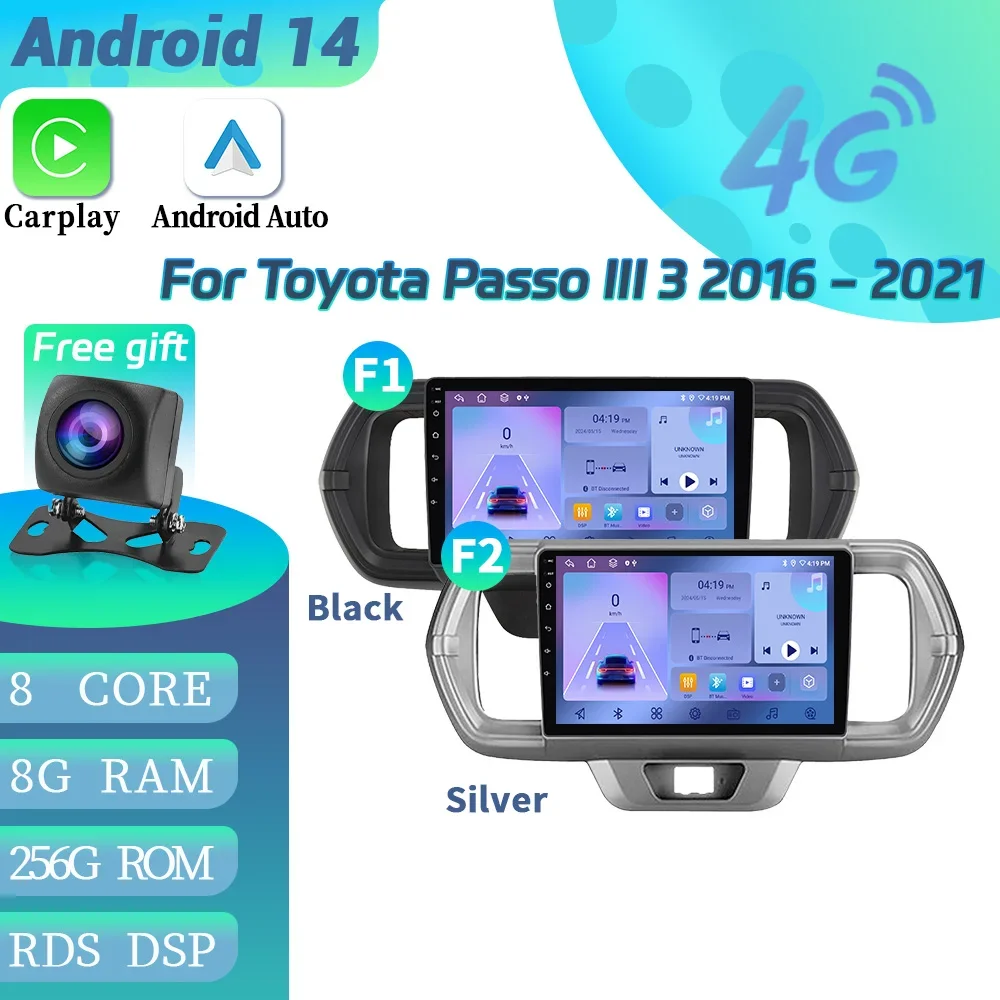 

Android 14 For Toyota Passo III 3 2016-2021 Car Radio Multimedia Video Player Navigation GPS Wireless Bluetooth Carplay Screen