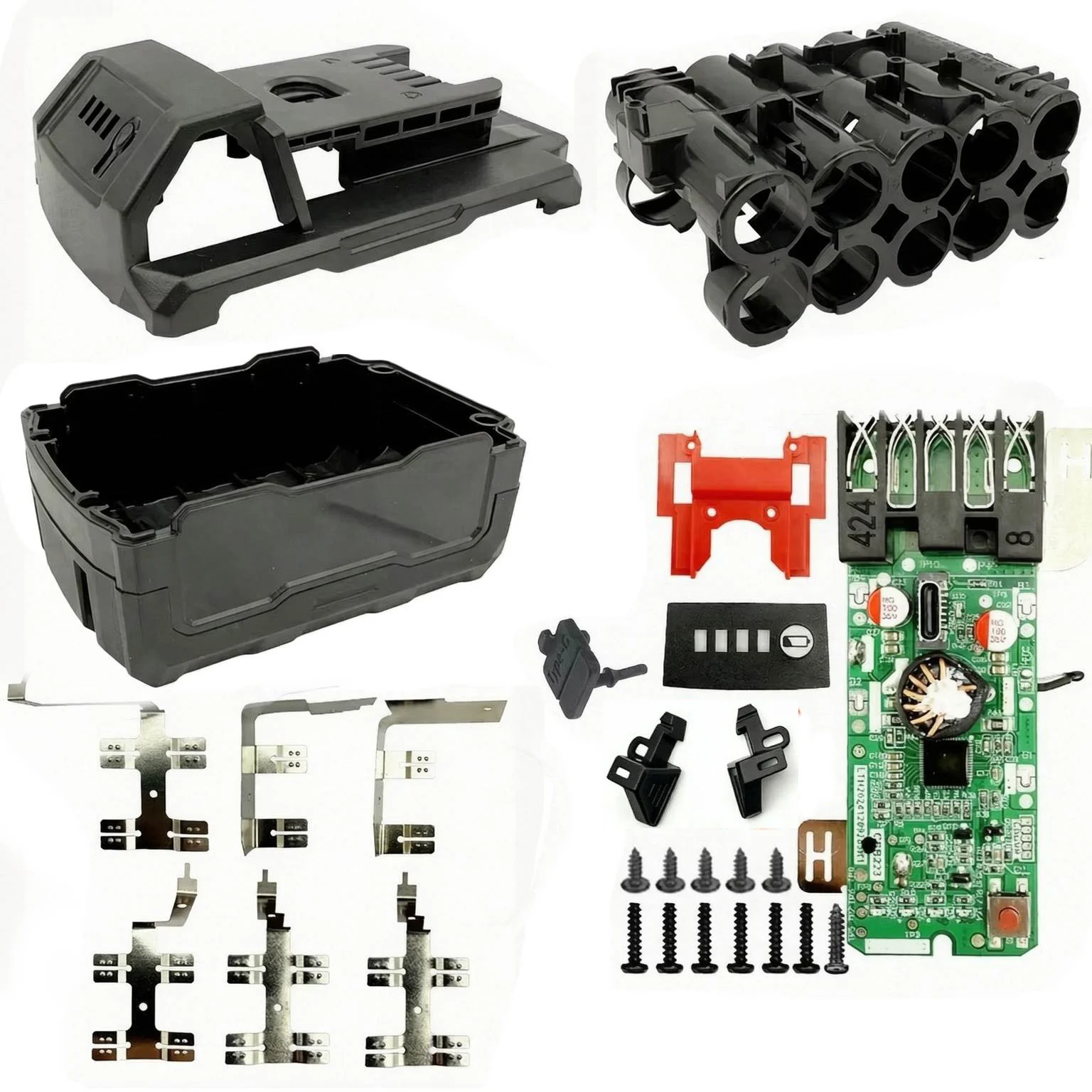 ABS Plastic For battery Enclosure for 10X18650 Cells with PCB For protection Board for 18V For 48-11-1880 Series