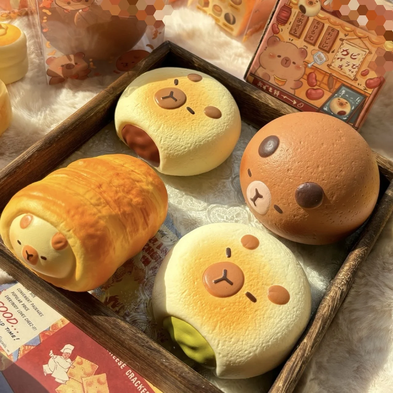 Capybara Bakery Squishy Toy Slow Rising Soft Bread Pastry Squeeze Toy Stress Relief Hand Fidget Gift