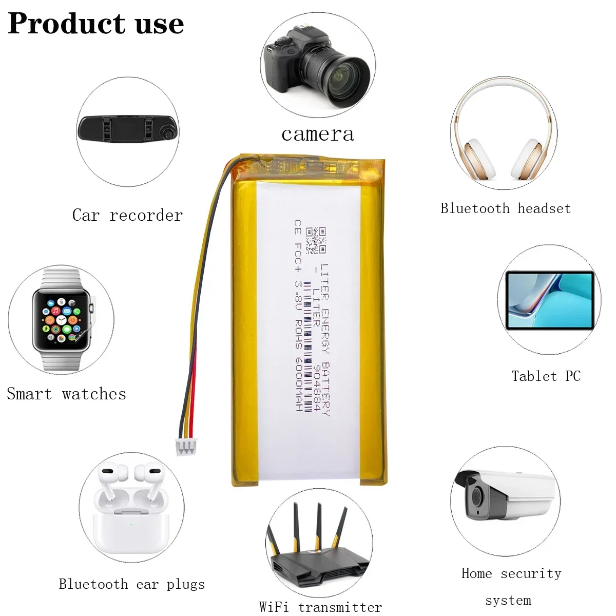 Replace Open source handheld 3.8V 6000mAh 904884 Lipo Battery For anbernic RG405V Game machine