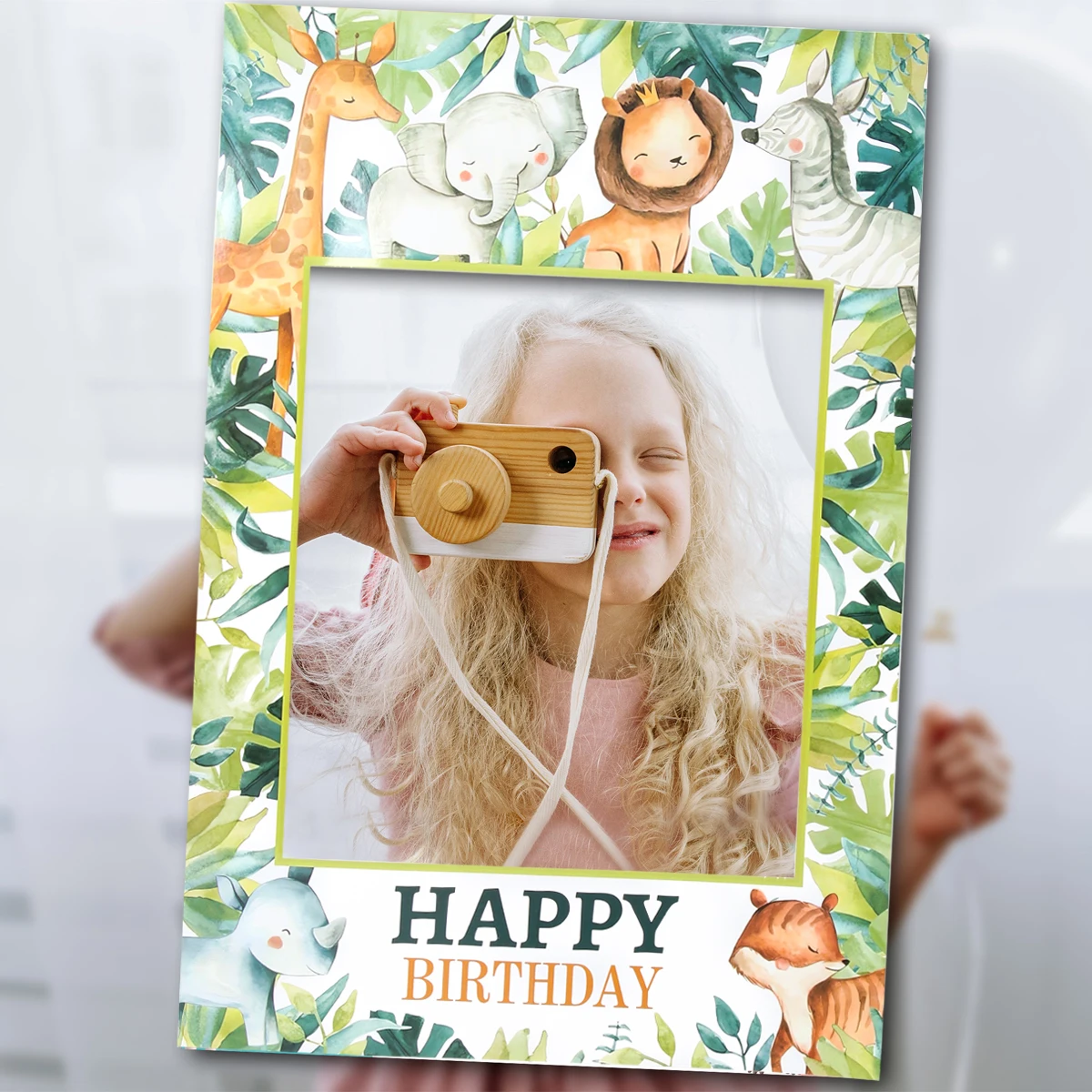 Paper Photo Frame Prop Wild One Birthday Party Decoration Jungle Safari Birthday Party Decor Kid Boys 1st Birthday Baby Shower