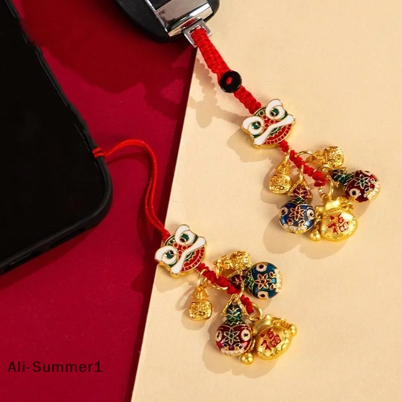 【E】Fortune God Llavero Bolsa Accesorios Favores de fiesta versátiles Colgante Decoraciones de estilo chino