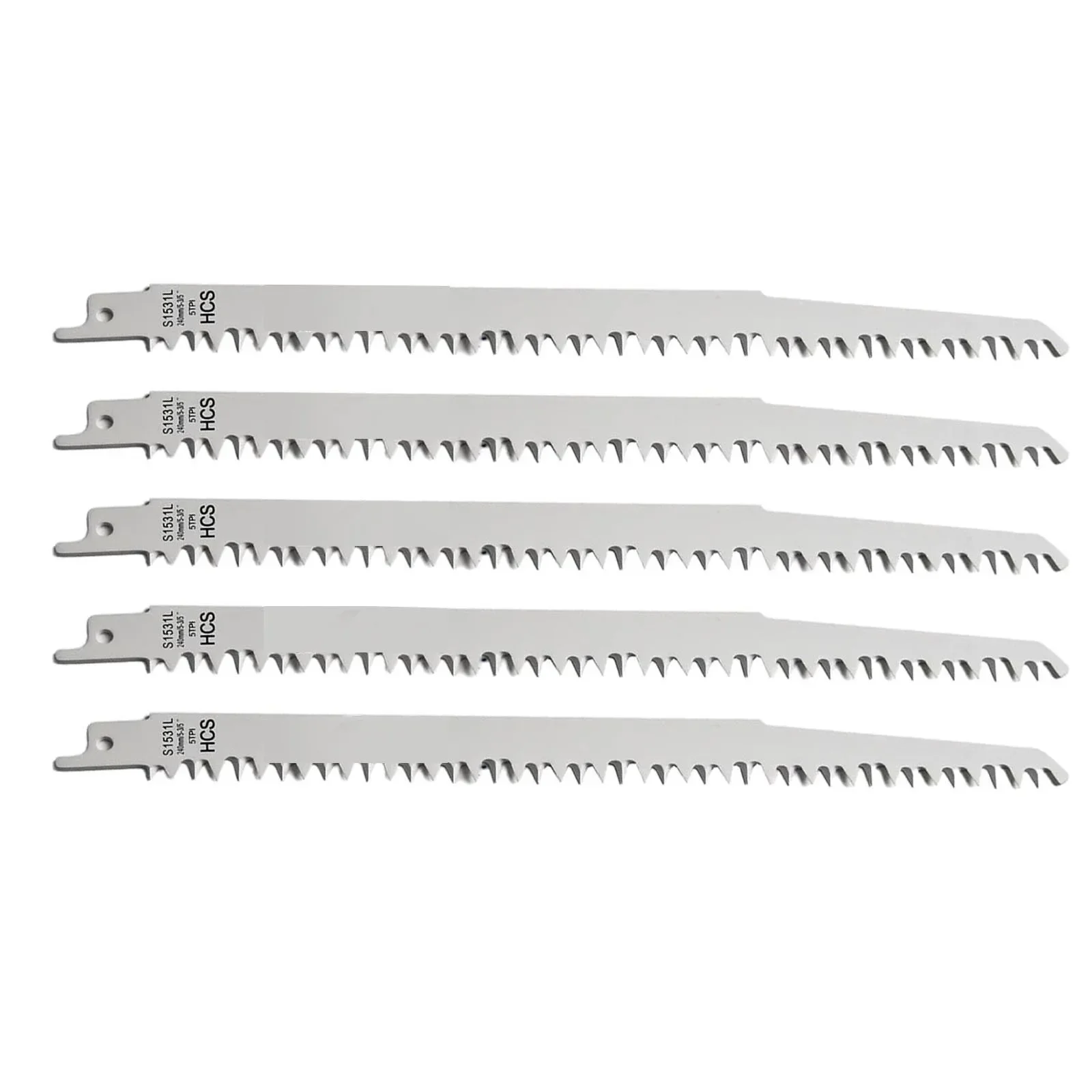 Hoja de sierra recíproca HCS S1531L, 5 piezas, 240mm, para corte de Metal y madera, accesorios para herramientas de carpintería