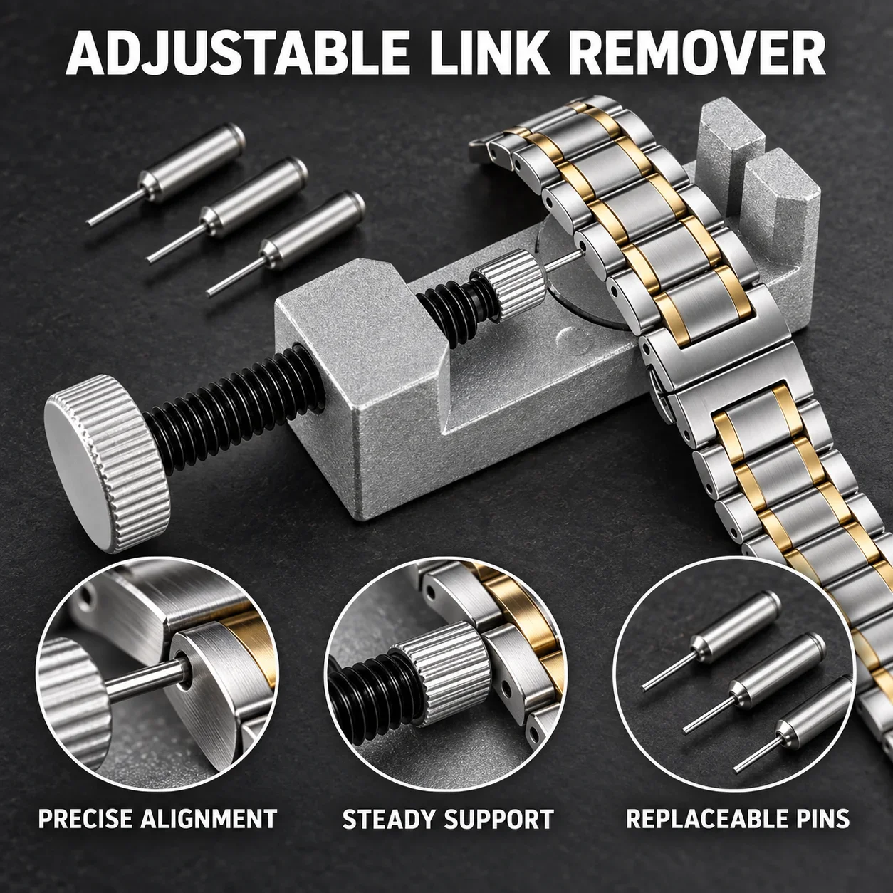 Adjustable Watch Tool Watch Adjustable Remover Kit Metal Strap Bracelet Link Pin Repair  Watch Strap Removal Tool repair tools